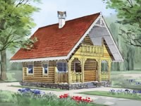 проект красивого домика из бревна